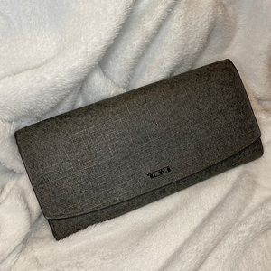 Tumi long flap wallet